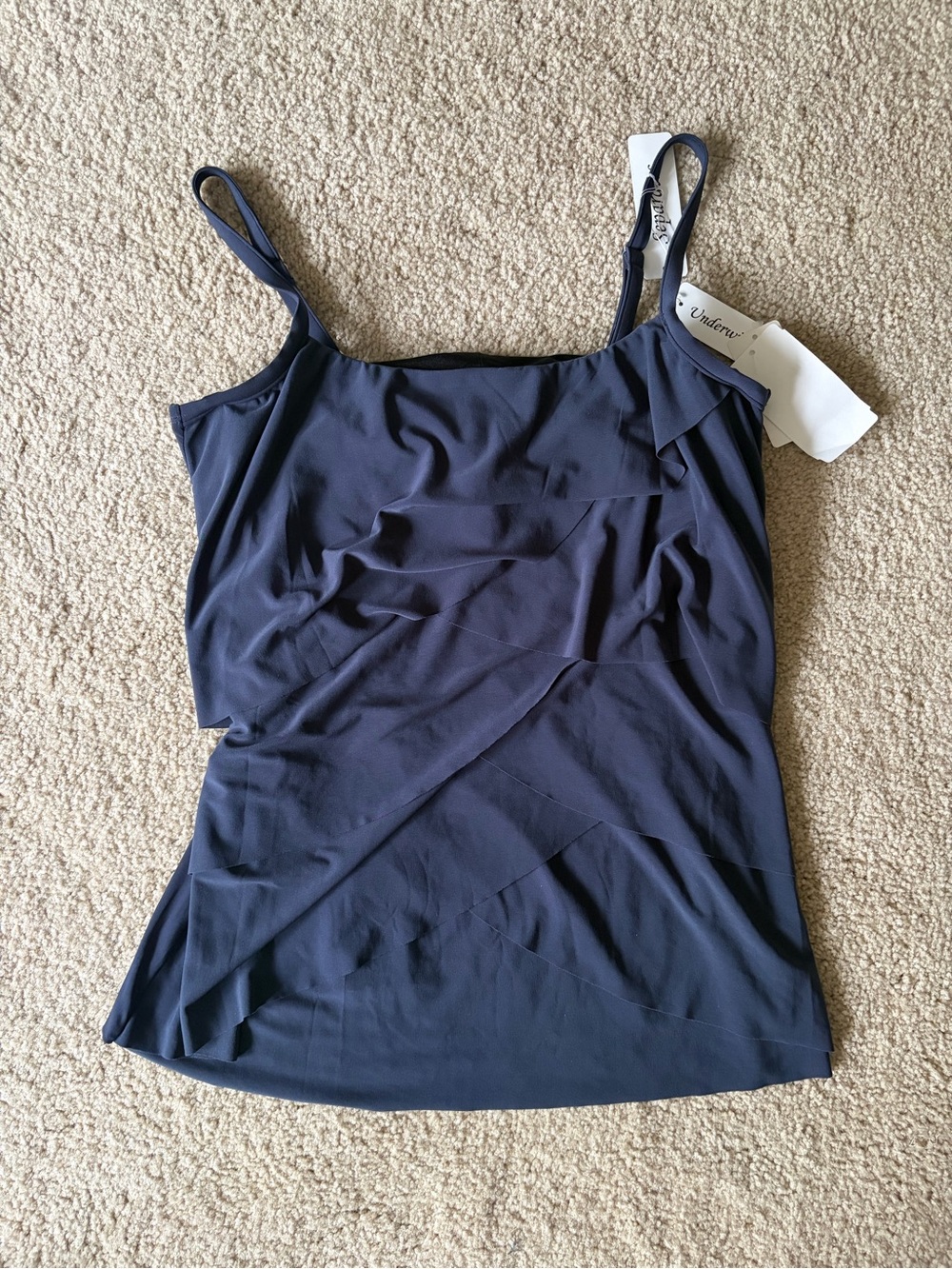 Miracle suit blue summer boho bathing suit tank waves tankini size 12 NWT